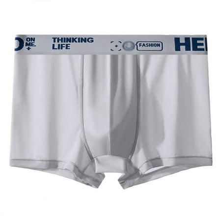 Men s Boxer Briefs Mens Underwear Briefs Soft No Ride up Spandex Ethical Underwear Comfortable Head Men Glow in The Dark Men Brief Mens Designer Light Gray L
