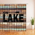 thumbnail image 2 of Rustic Lake Cabin Shower Curtain Relax Lake Rules Inspirational Quotes Vintage Wooden Board Barn Door Plank Farmhouse Country Lakeside Cottage Lodge Camping RV Decor Fabric Bathroom Curtain with Hook, 2 of 3