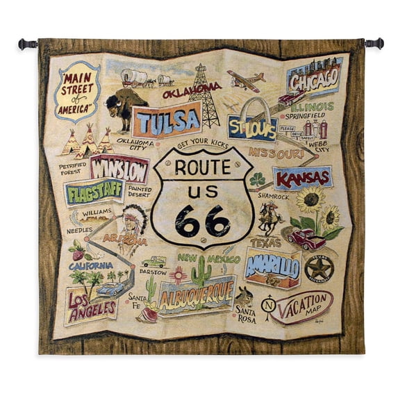 Fine Art Tapestries Route 66 Wall Tapestry
