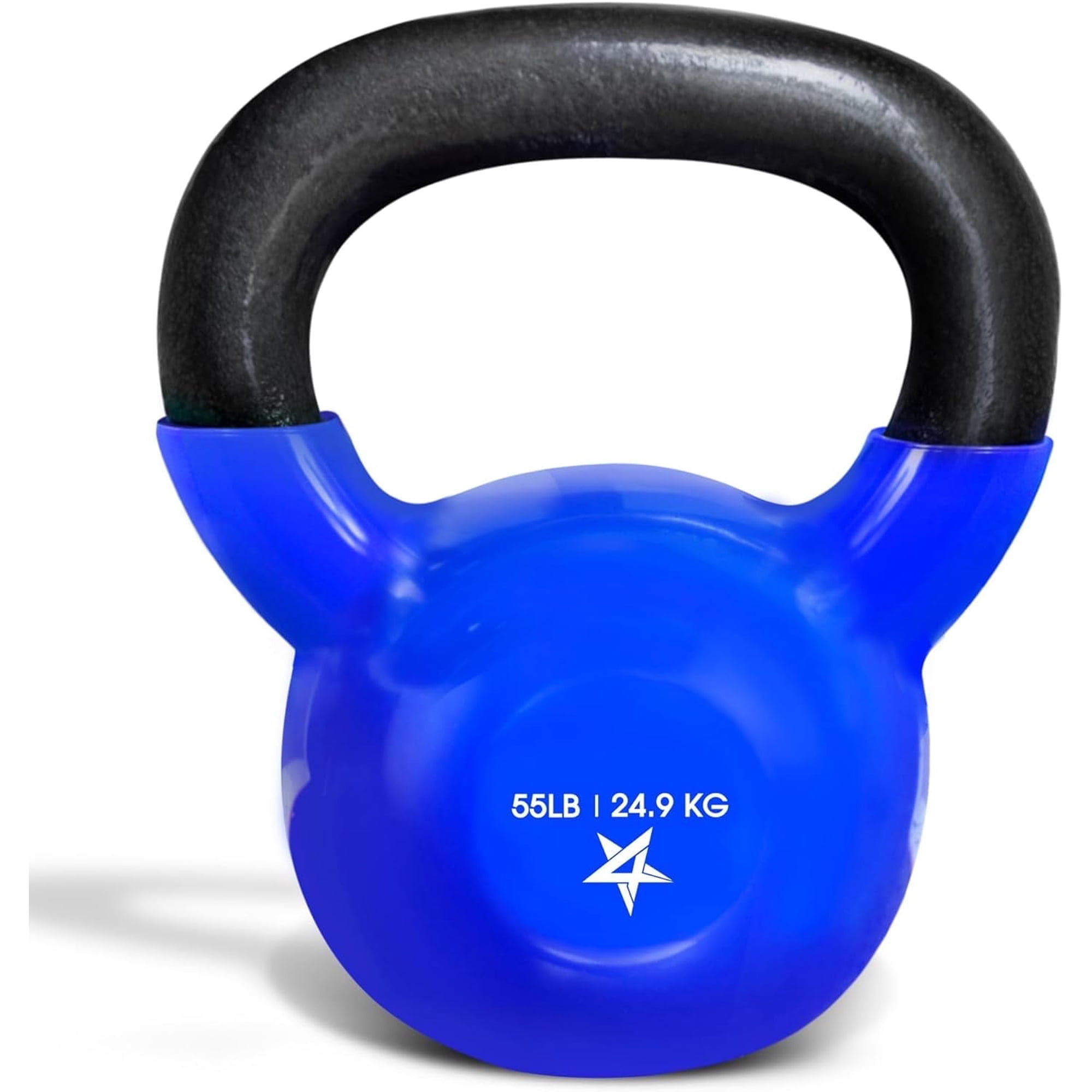 Yes4All 55 lb Heavy Kettlebell Vinyl Coated Cast Iron for Dumbbell Weights Exercises, Hand and Heavy Weights Gym, Fitness, Full Body Workout Equipment Push up, Grip and Strength Training, Blue