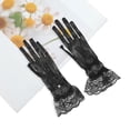 thumbnail image 5 of Unique Bargains 1 Pair Sunblock Mittens Fishing Net Rhinestone Sun Block Driving Gloves for Women Black, 5 of 5