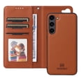 thumbnail image 5 of Allytechgroup Flip Case for Samsung Galaxy S24 FE with Credit Card Slot, RFID Blocking PU Leather Case with Hand Wrist Slim Fit Shockproof Full Body Protective Cover for Galaxy S24 FE, Brown, 5 of 6