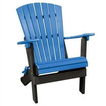 35.0 x 29.0 x 41.0 in. Fan Back Folding Adirondack Chair in Blue with a Black Base