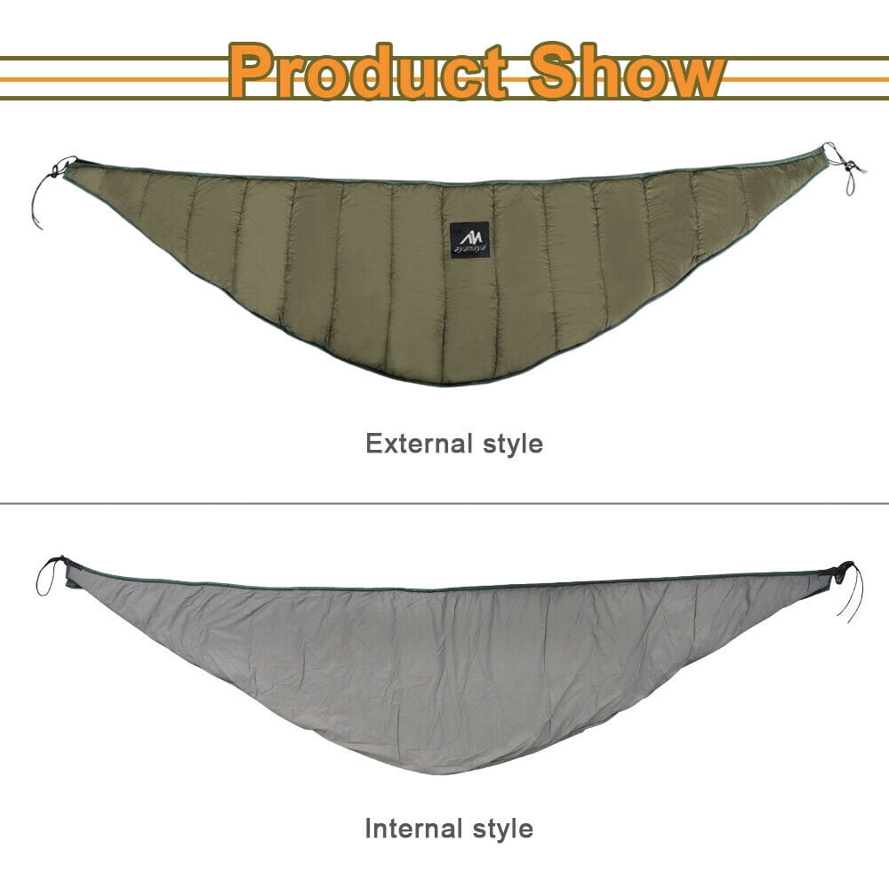 IC ICLOVER Full Length Hammock Underquilt Camping Hiking Under Quilt Winter Warm Blanket Green