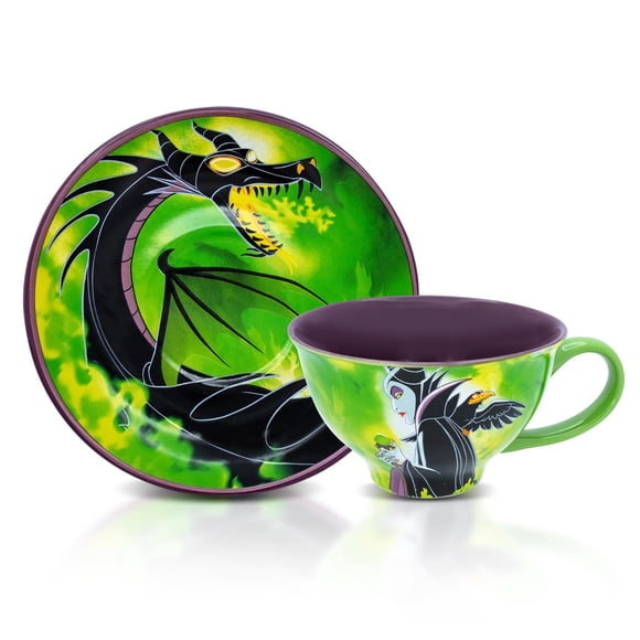 Taza de té y platillo Silver Buffalo Disney Villanos Maléfica