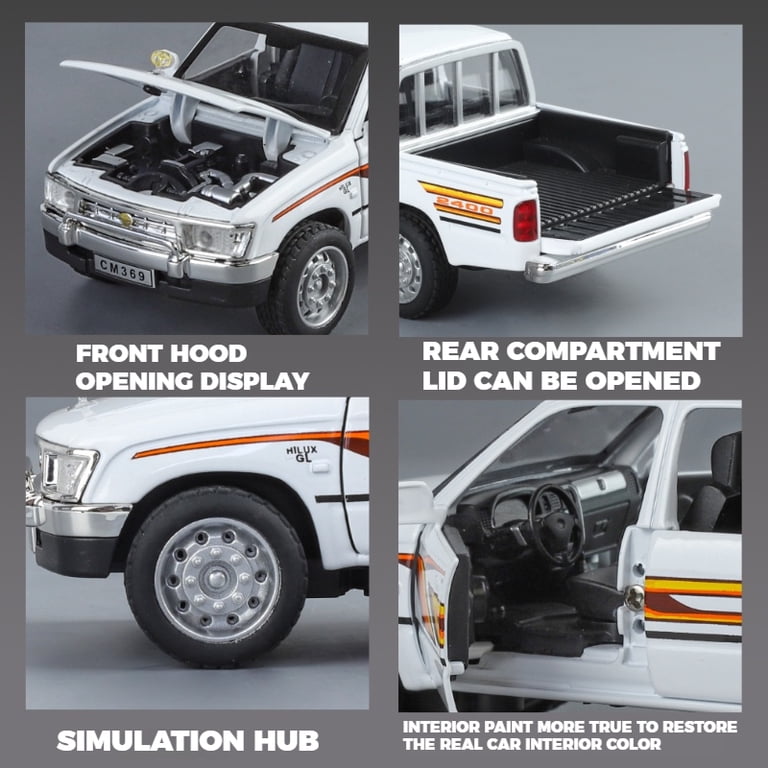 Miniature 1/32 Toyota Hilux Off Road Pickup Truck Alloy Metal