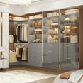 thumbnail image 5 of Homieasy 4.4FT Walk-in Corner Closet System with 4 Drawers, 2 Hanging Rods and Shelves, Gray, 5 of 8