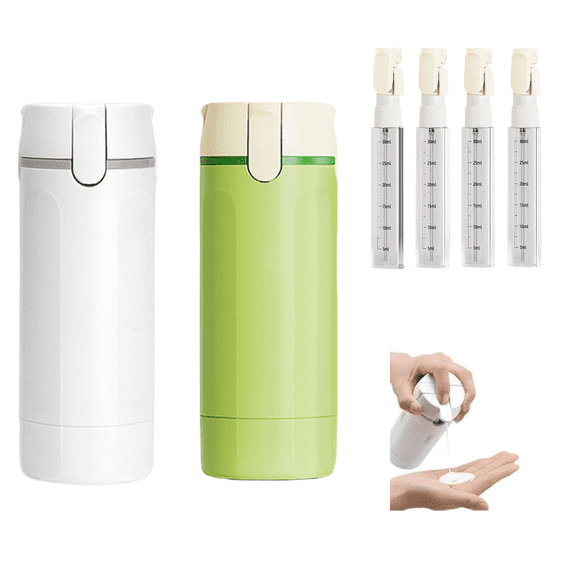 4 in 1 Travel Dispenser Bottle,2026 New 4-in-1 Refillable Travel Dispenser Bottles,4 Pack 30ML Travel Bottles for Toiletries,Portable Travel Containers for Shampoo Lotion Conditioner
