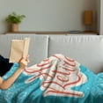 thumbnail image 3 of Going Away Party Soft Flannel Fleece Throw Blanket, Happy Retirement Banner Design Hand Lettering Congratulatory, Cozy Plush for Indoor and Outdoor Use, 70" x 90", Coral White Sky Blue, by Ambesonne, 3 of 5
