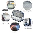 thumbnail image 4 of Standing Pencil Case with Base Large Capacity Stationery Pouch Pen Bag with Zipper for Women Men Baseball with Water and Fire, 4 of 7