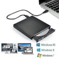 thumbnail image 2 of Clé Externe CD/DVD, USB 2.0 Mince Portable Clé Externe CD-RW DVD-RW Brûleur pour Ordinateur Portable PC Ordinateur de Bureau, Noir, 2 of 5