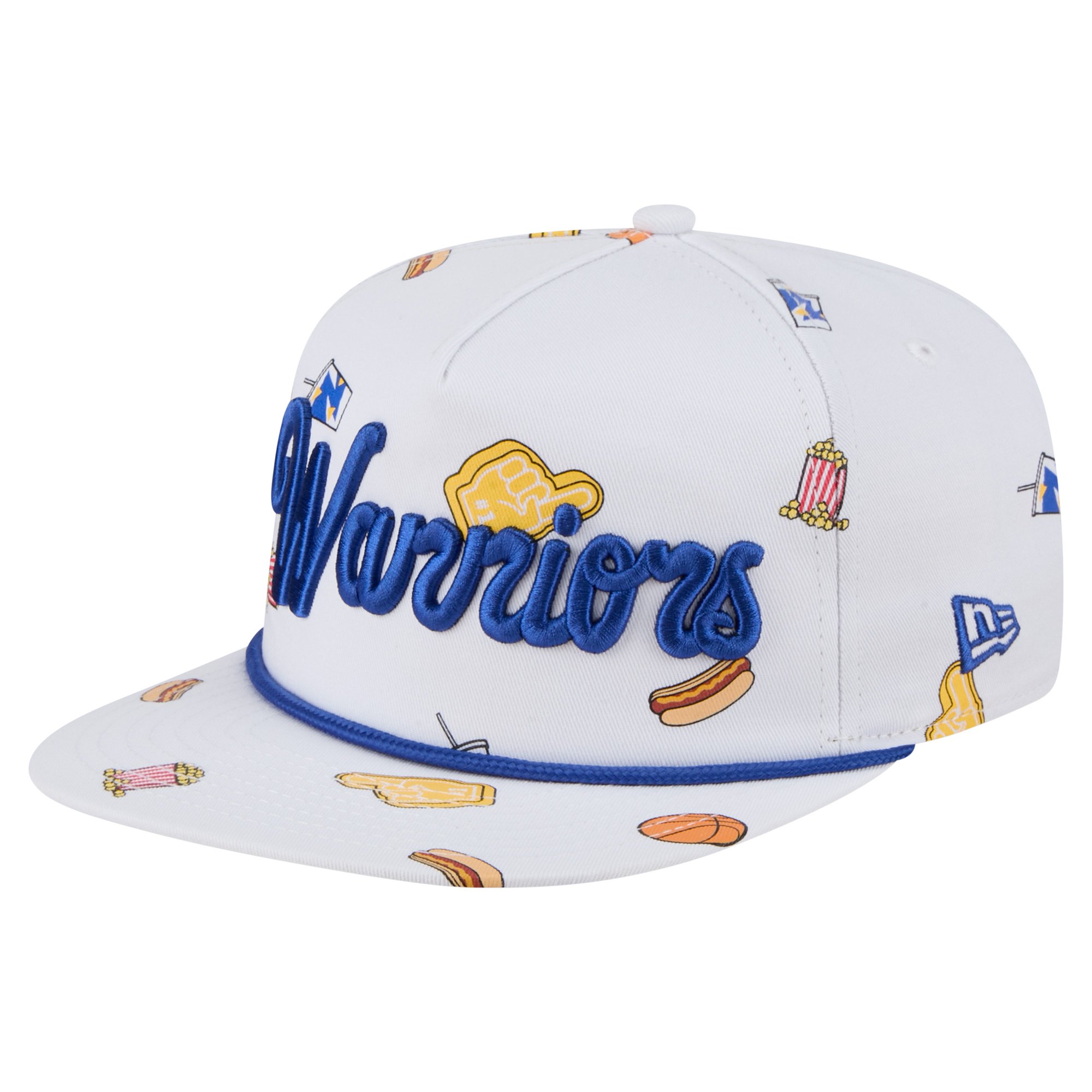 Men s New Era White Golden State Warriors Team Cheer Rope 19TWENTY Adjustable Hat