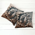 thumbnail image 4 of Ambesonne Lion Throw Pillow Cover Pack of 2, Brick Wall and Classical Pose, 2 Pcs-18"x18", Ginger Coconut, 4 of 5