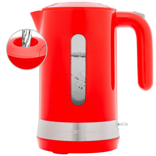 Hervidor eléctrico OVENTE 1.8L 1500W de ebullición rápida sin BPA rojo