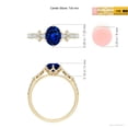 thumbnail image 5 of ANGARA Lab Grown Oval Blue Sapphire Side Stone Engagement Ring for Women in 14K Yellow Gold (Size-7x5mm) | September Birthstone, Anniversary, Jewelry Gift for Women | Lab-Grown Blue Sapphire Ring, 5 of 8