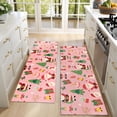 thumbnail image 4 of Kitchen Rugs Sets Of 2,Pink Christmas Santa Pattern Anti Fatigue Kitchen Mat Rugs Non Slip Washable,Decorative Kitchen Floor Mats for Kitchen,Sink,Laundry,17"X47", 4 of 5