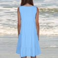 thumbnail image 4 of fartey Robe Décontractée pour Femmes Été Unie Col Rond à Étages Ample Robe Débardeur Sans Manches Ligne A Confortable Midi Robe de Plage, 4 of 6