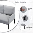 thumbnail image 6 of BSHTI 45.7" Metal Frame Loveseat Couch – Solid Wood & Iron Combination, High-Density Foam Seat, Removable Washable Back Cushion, for Small Spaces, Apartments，Light grey, 6 of 13