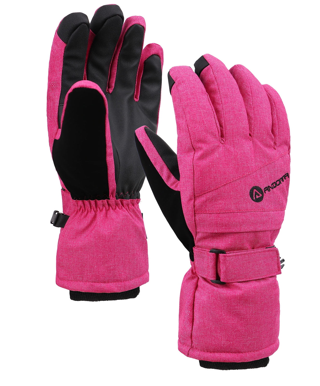Touchscreen Snow Gloves Waterproof Insulated Winter Gloves For Men/Women,Pink,L