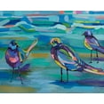 thumbnail image 2 of Vertentes, Jeanette 32x26 Black Ornate Wood Framed with Double Matting Museum Art Print Titled - Indigo Gulls, 2 of 4