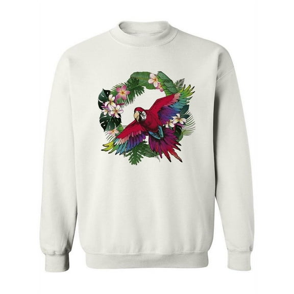 Colorful Parrot Design Sweatshirt Women -Image by Shutterstock, Female Small