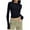 Black, variant on Yaoyar Women's Casual Basic Crop Tops Slim Fit Long Sleeve Crew Neck Solid Color Fall Pullover Shirts Tight Tee
