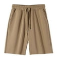 thumbnail image 5 of Gubotare Toddler Boys Shorts Toddler Boys Shorts Boys Cotton Shorts with Drawstring Casual Elastic Waist Size 8 (Coffee,6-7 Years), 5 of 5