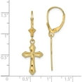 thumbnail image 4 of 14K D/C CROSS WITH BEADED EDGE LEVERBACK EARRING, 4 of 4