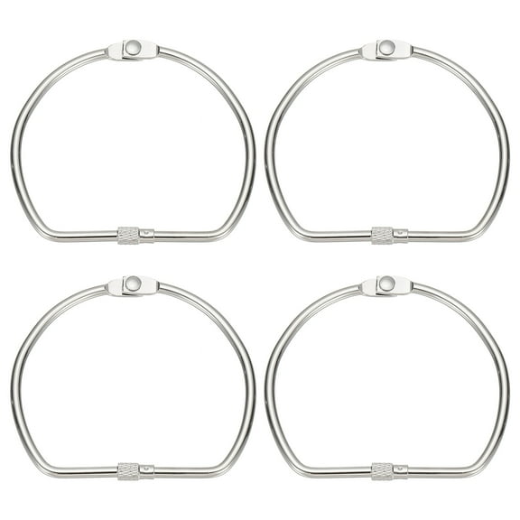 Uxcell Loose Leaf Binder Rings, 3 Inch 6 Pcs Metal Book Binding Rings D-Shaped with Nickel Plated for Index Card, Silver