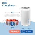 thumbnail image 5 of Fit Meal Prep 40 Pack 8 oz Deli Containers with Lids,Leakproof Quart Containers with Lids, Clear Plastic Food Storage Container with Lid, Microwave Freezer Safe Meal Prep Container, 5 of 7