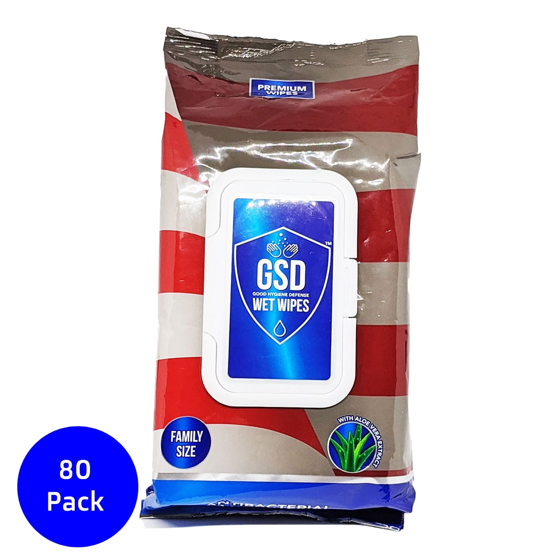 GSD 80 Count Hygienic Defense Family Pack Antibacterial Aloe Vera
