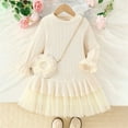 thumbnail image 2 of AUNVITO Girls Cotton Princess Dress Long Sleeve Round Neck with Pocket Vintage Innocent Style, 2 of 8