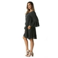 thumbnail image 2 of Riviera Sun Short Flowy Casual Dress with Crochet Front & Bell Sleeves (Charcoal Denim, 1X), 2 of 3