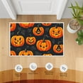 thumbnail image 4 of Halloween Doormat Outdoor Entrance 19.7x31.5 Inch, Simple and Cute Orange Pumpkins Home Entrance Mat Wear-Resistant Different Expressions Halloween Outside Decorations for Porch, 4 of 7