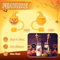 thumbnail image 3 of WILLED 6Pcs Halloween Pumpkin Straw Cover Funny Pumpkin Portable Drinking Straw Tips Cover Reusable Straw Protector Topper for 0.4in Straws, Cup Accessories, 3 of 7