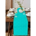 thumbnail image 2 of Turquoise Rhombus Plaid Table Runners 72 Inches Long, Cotton Linen Fabric Table Runner Dresser Scarf, Abstract Check Modern Vintage Tablerunner for Party/Kitchen/Dinner/Wedding Decor 13''x72'', 2 of 7