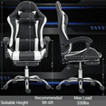 thumbnail image 5 of DELMANGO Ergonomic Video Game Chair with Massage Lumbar Support, Adjustable Headrest & Footrest, 90-135° Recline & 360° Swivel, White, 5 of 8