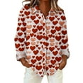 thumbnail image 3 of Chuancc Winter Tops Tops for Women Trendy Womens Long Sleeve Tops Work Blouses SOft Long Sleeve T Shirts for Women Tshirts Shirts Shirts for Women Trendy Heart Pattern Sequin Shirt Dress Shirts S, 3 of 6