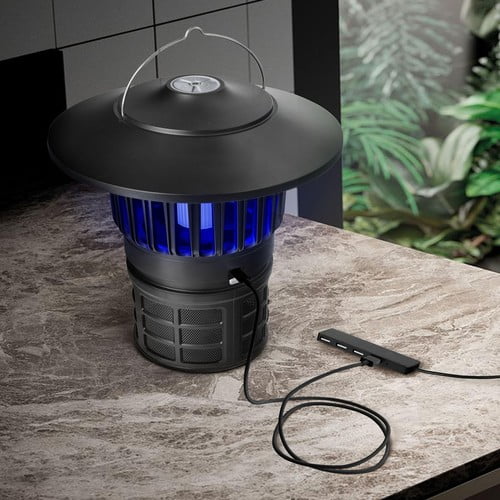 Flowtron Bug Trap Lantern - 3 Modes, UV Light, USB-C, Rechargeable, Indoor & Outdoor, Black, 1 Count