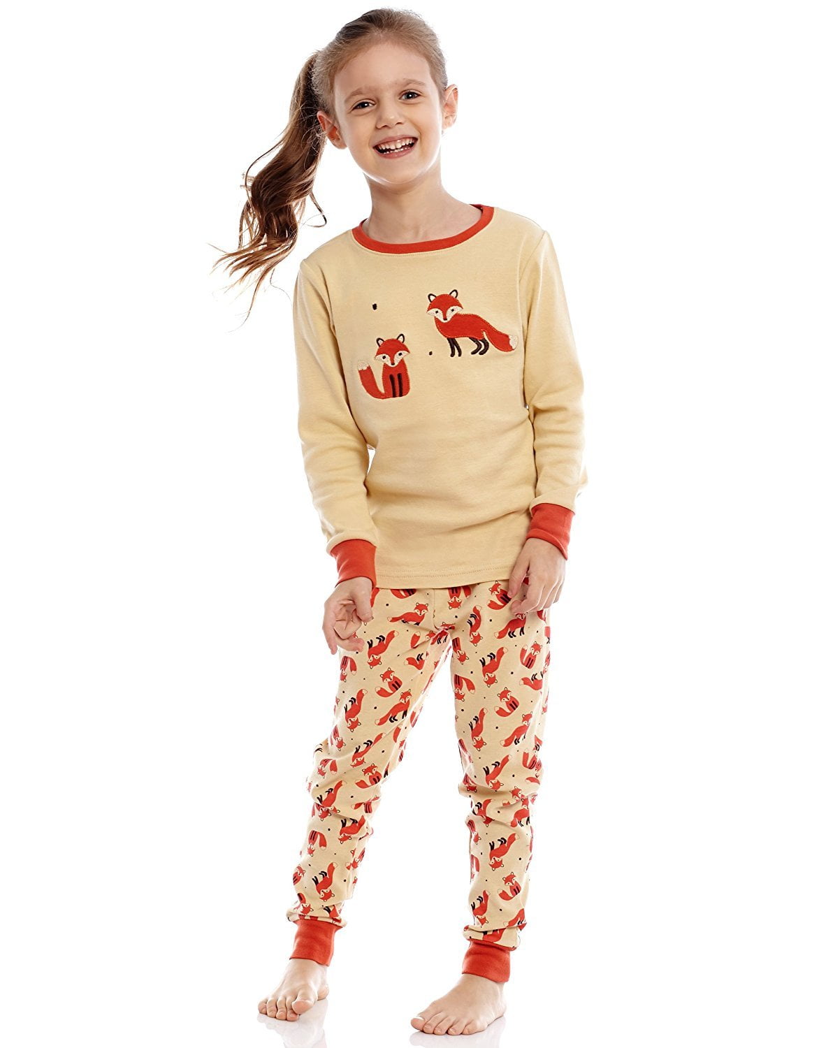 Size 12M-14Y Leveret Boys Girls Fox Pajama Set 100/% Cotton