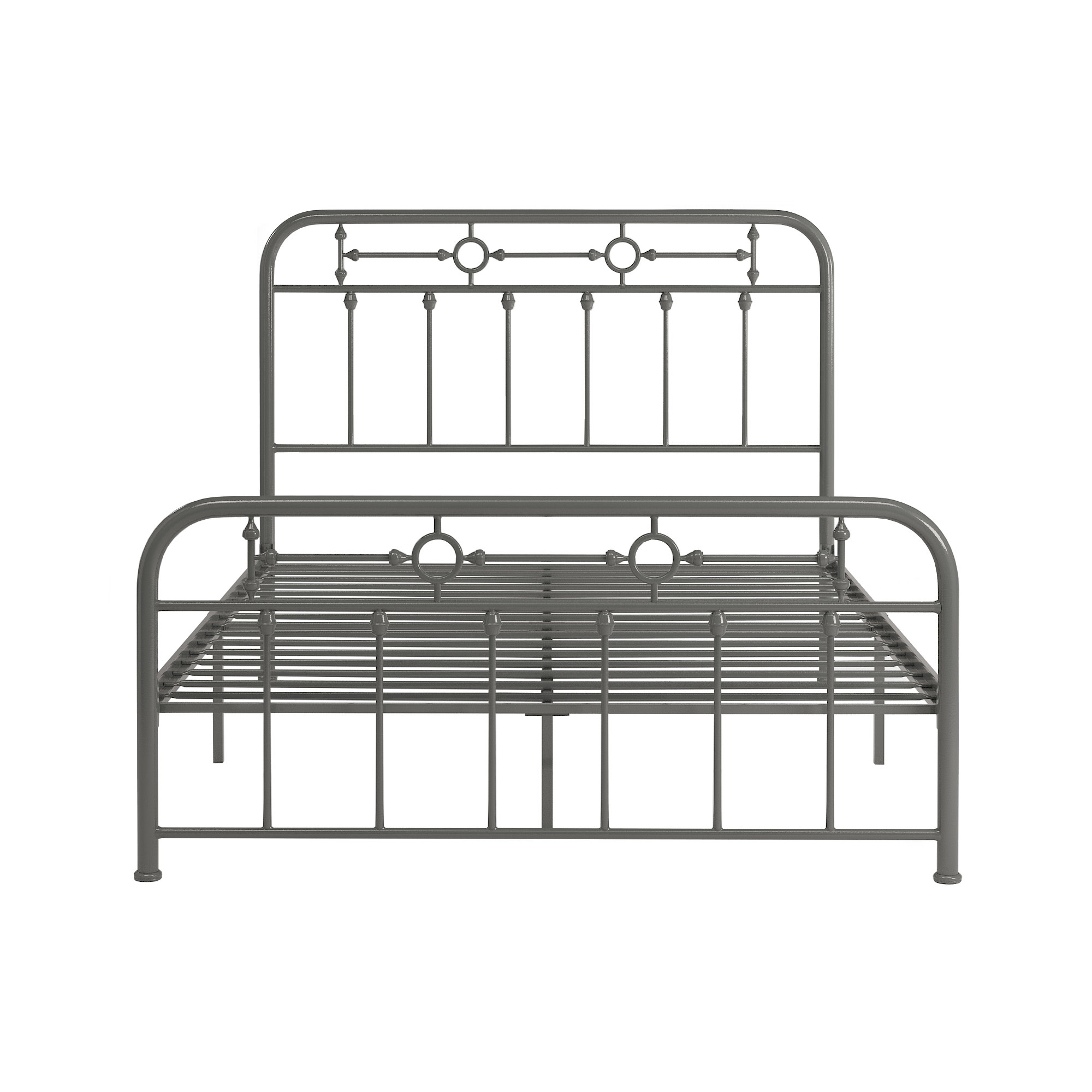 Weston Home Reeve Metal Spindle Platform Full Bed, Grey