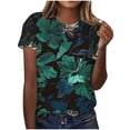 thumbnail image 1 of Tops de Ajuste Suelto para las Mujeres Sudadera Casual Impresa Manga Corta Cuello Redondo Superior, Poliéster, 1 of 4