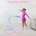 thumbnail image 5 of 2 Packs Flashing Dance Ribbons with Pink Wand, Colorful Gymnastics Ribbons for Children Kids Dancing Streamers Dancer Wand Rhythmic (2 Meter/78.74inch), 5 of 5