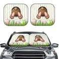 thumbnail image 2 of Balery Brown Bunny Bottom And Easter Eggs Sun Shield 2 Pack For Car Front Windows Foldable Sun Visor Protector Blocks Max Uv Rays And Keeps Your Vehicle Cool For Most Sedans Suv Truck, 2 of 7