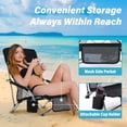 thumbnail image 4 of UMINEUX Low Beach Chairs for Adults, Folding Portable Lightweight Chair with Cup Holder, Black and Gray, 4 of 9