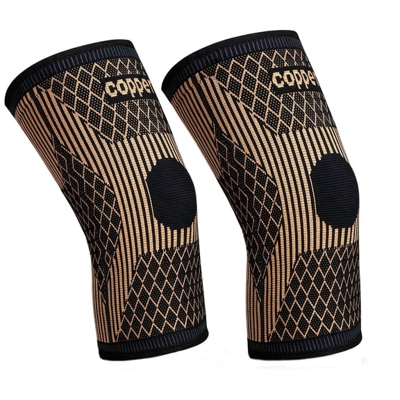SHENGYADE Knee Brace for Women & Men1 Pair, Copper Knee Braces for Knee Pain and Support, Copper Ions Fiber Compression Knee Sleeve for Running, Meniscus Tear, ACL, Joint Pain Relief