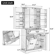 Modern Bathroom Storage Cabinet with Doors Drawers Tilt-Out Laundry Hamper