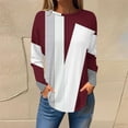 thumbnail image 2 of FAIWAD FAIWAD Women's Spring Tunic Tops Long Sleeve Round Neck Geometric Print Lightweight Tops, 2 of 5