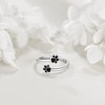 thumbnail image 2 of 925 Sterling Silver Paw Print Hug Ring Cute Animal Jewelry Adjustable Rings for Women (Paw Print Ring), 2 of 6