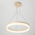 thumbnail image 4 of Artika Optical One Light Integrated LED Round Pendant Light Painted Wood Effect Finish, 4 of 9
